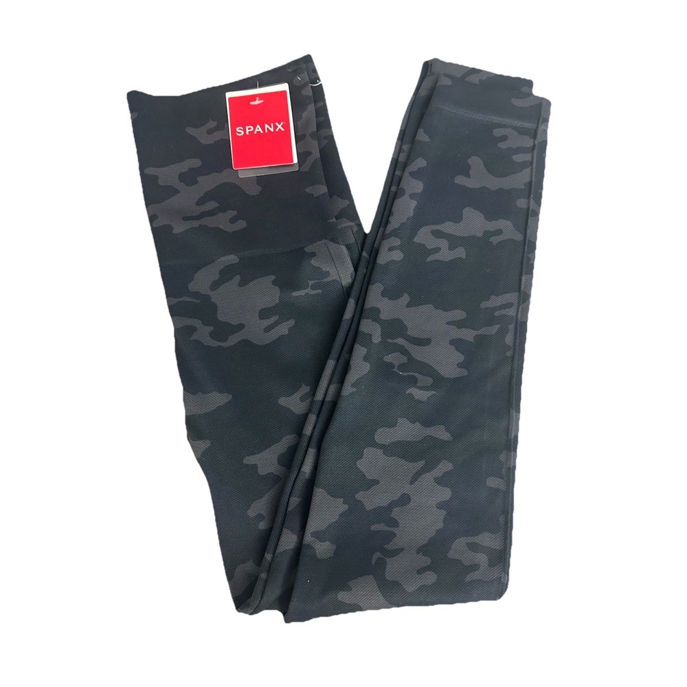 Spanx Women's Leggings S/P Black Camo Look At Me Now FL3515 New
